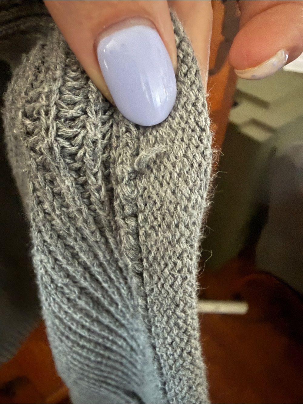 Universal Thread Grey Open-Front Ribbed Cardigan with Pockets - Picture 4 of 5